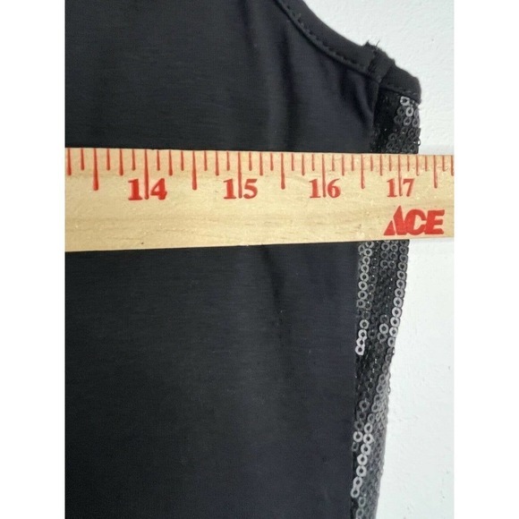 CACHE Black Large Sleeveless Tank Tunic Top Stretchy Shiny Casual - Picture 8 of 8